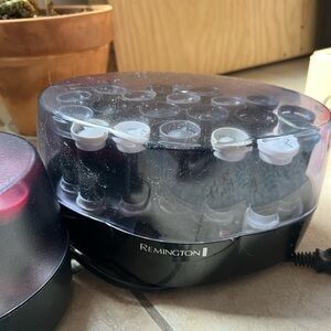 Remington Black Hair Roller Heater with Clear Lid and White Accents
